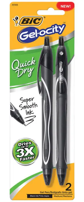 Bic Gel-Ocity Retractable Gel Pens (Black) - 2 Pc. 1