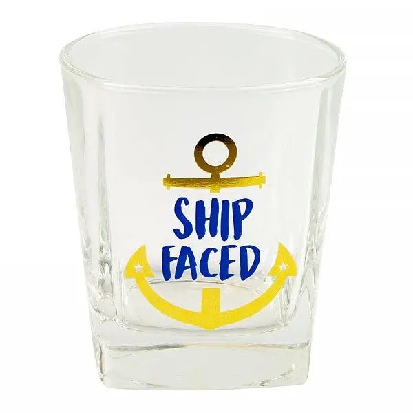 Ship Faced Tumbler Glass 1