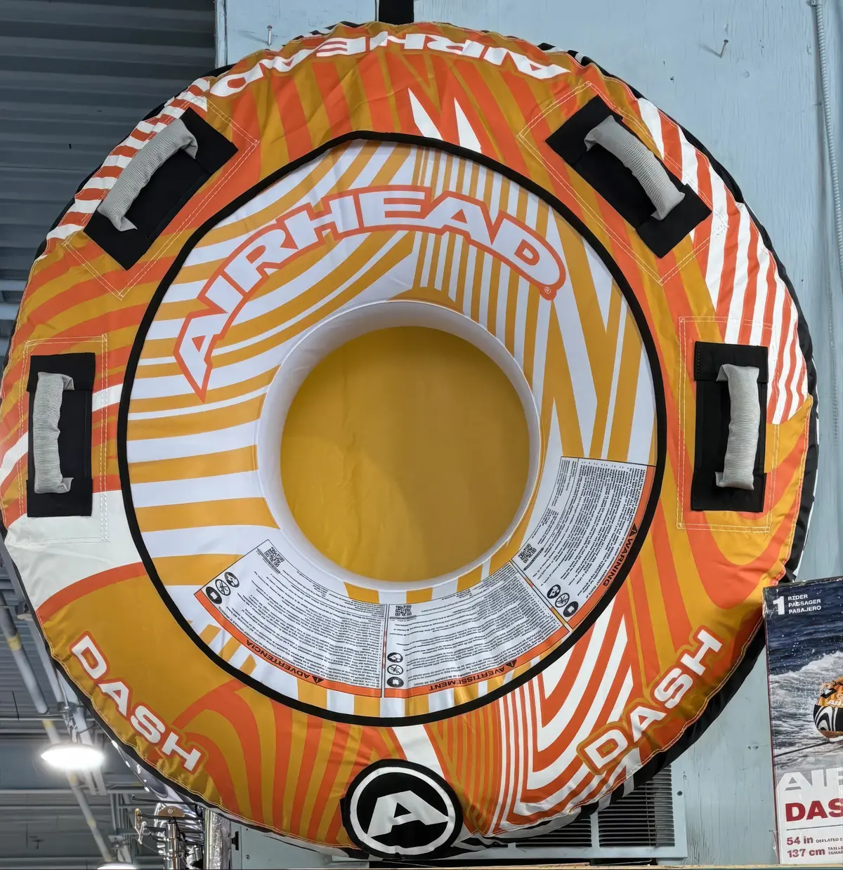 Airhead Dash 1-Rider Towable Tube - Orange/White 1