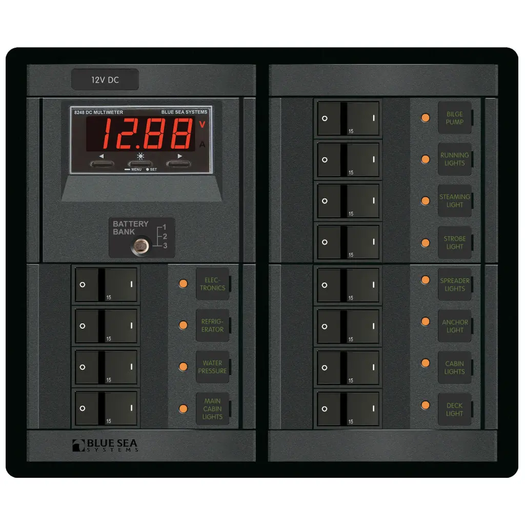 Blue Seas Systems 12 Volt Dc 12 Position Panel 1
