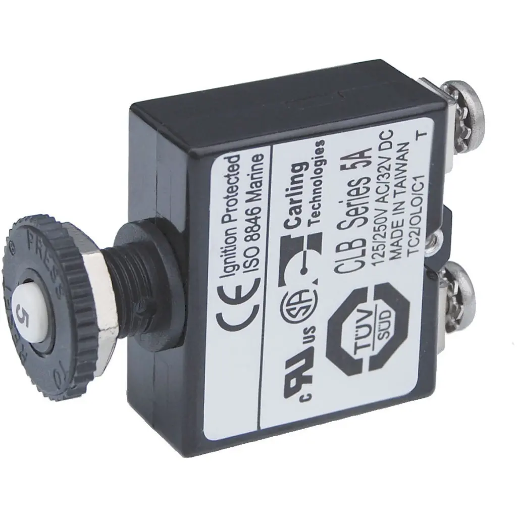 Blue Sea Push Button Circuit Breaker - 5A 1