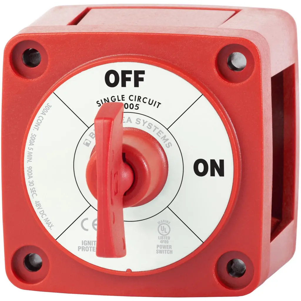 Blue Sea 6005 Mini On-Off Battery Switch W/Key-Red 1
