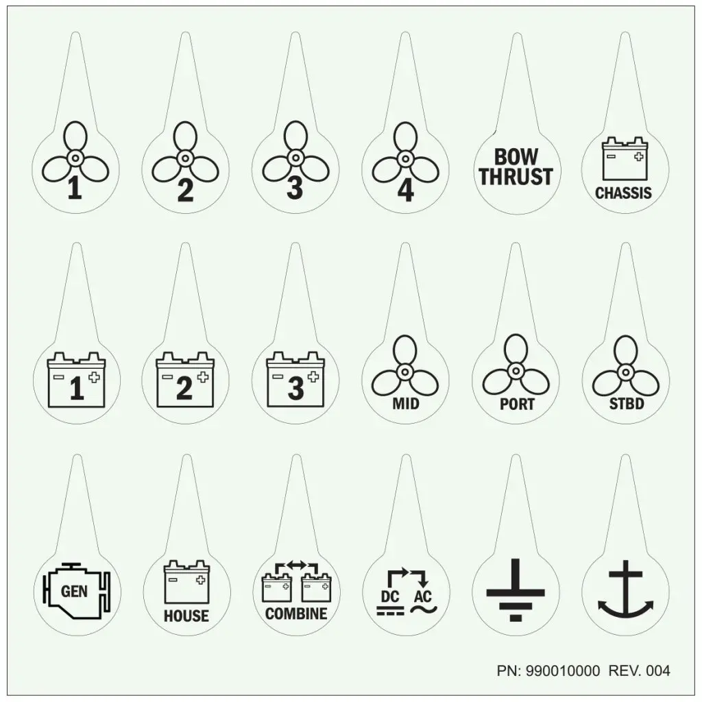 Blue Seas Systems Battery Switch Icon Label Kit 1