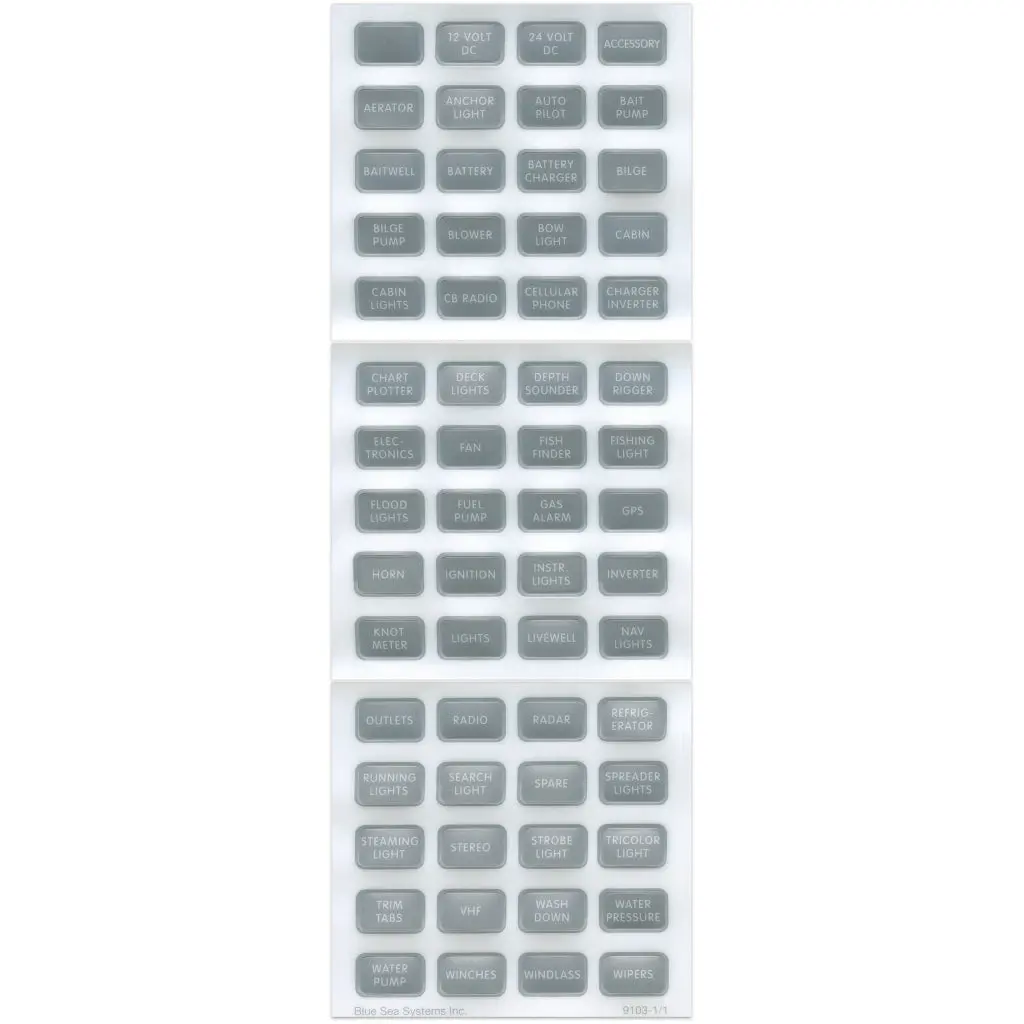 Blue Seas Systems Gray 60 Label Set 1