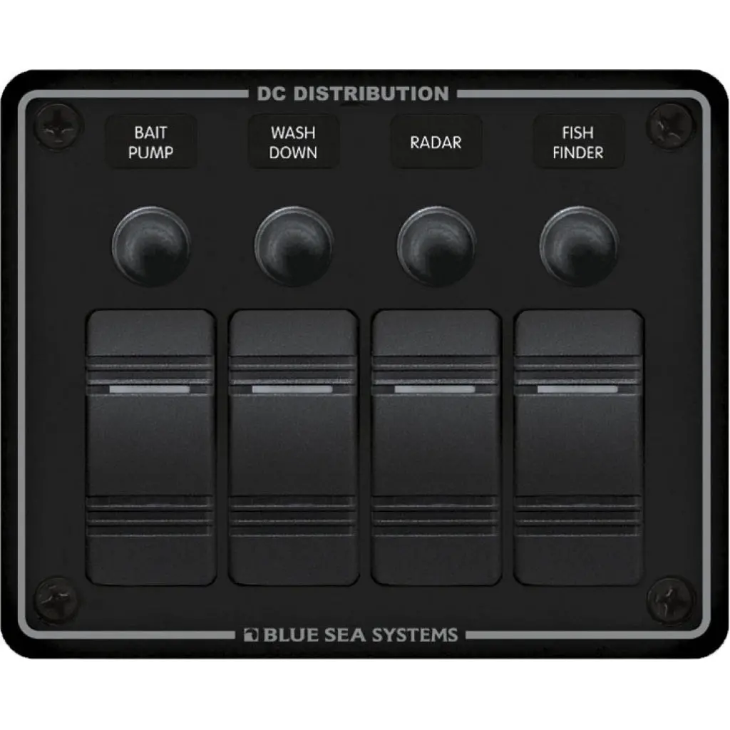 Blue Seas Systems 4 Pos. Dc Circuit Breaker Panel 1