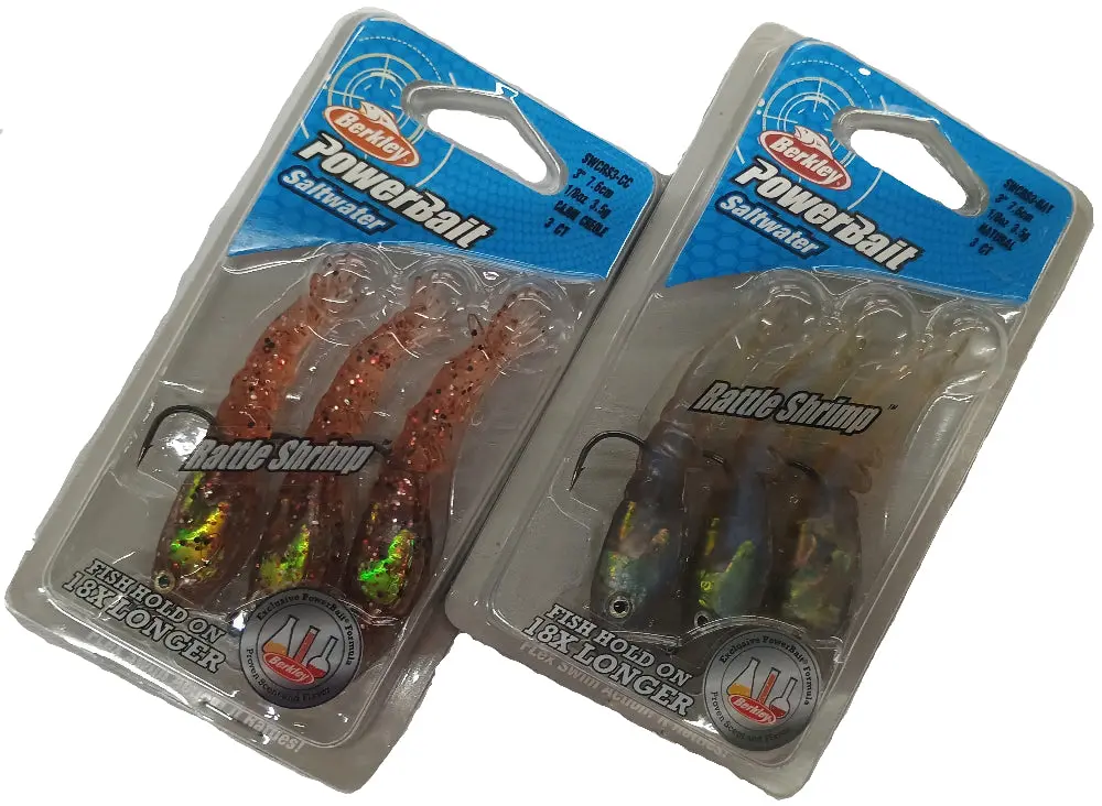 Berkley Powerbait Rattle Shrimp Scented Soft Lures - 3 Pc. 1