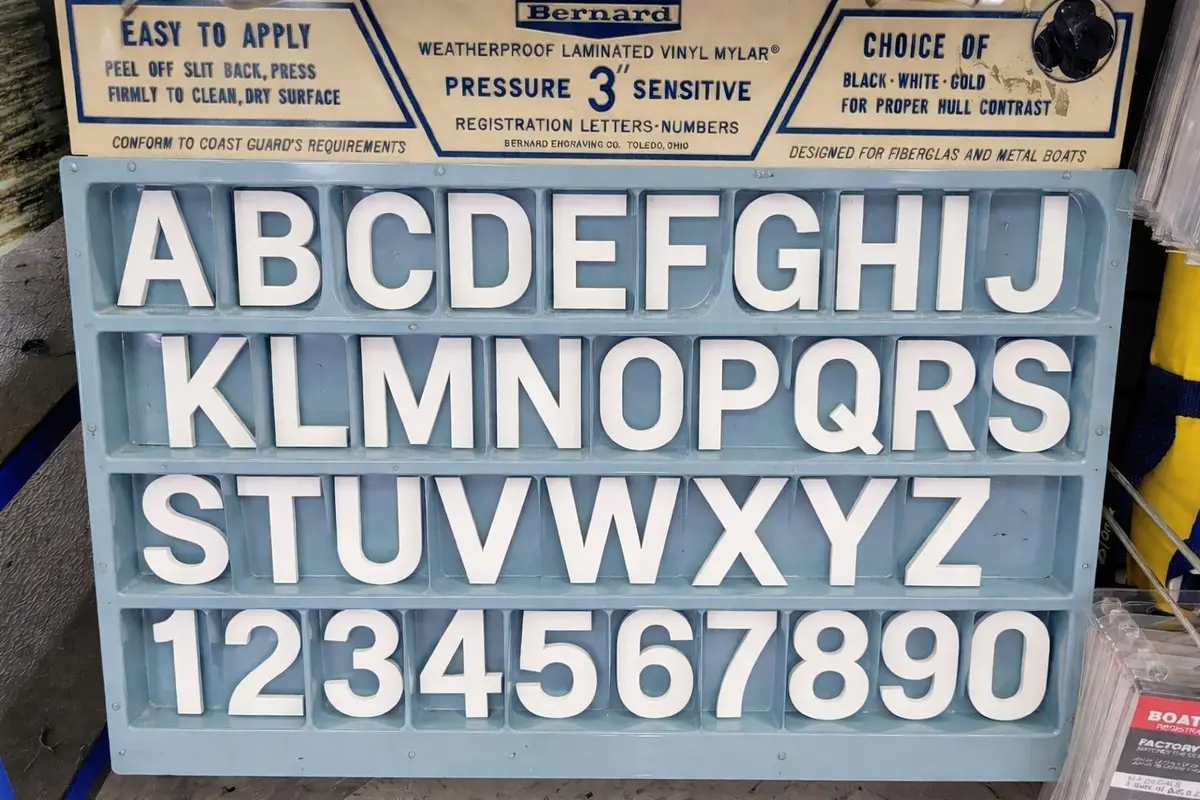 Bernard Engraving Marine Identification Letters and Numbers