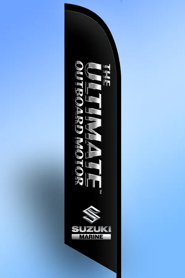 Ultimate Outboard Chrome/Black Feather Flag 1