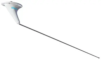 Am Fm Bent Whip Antenna/Bnc Female Connector, 88-108 Mhz And 550-1600 Mhz, 50 Ohms, 50 Watts, 4 Hole Mount, Airspeed 450 Knots 1
