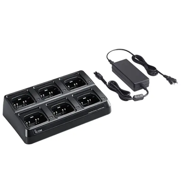 Icom Six Bank Charger With Us Plug Ac Adapter And Cups Installed 1