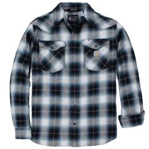 Carhartt Men's Montana Rugged Flex Plaid Shirt – Lightweight, Relaxed-Fit Long Sleeve with Snap Front - Image 3