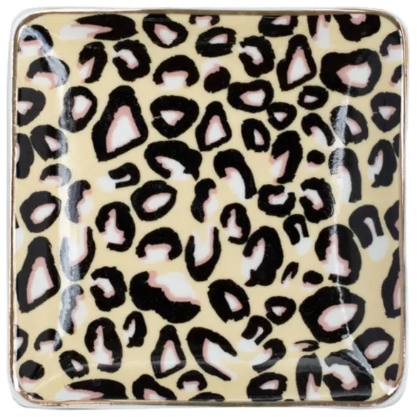 Finchberry Ceramic Leopard Print Soap Dish - 4.5" X 4.5" 1