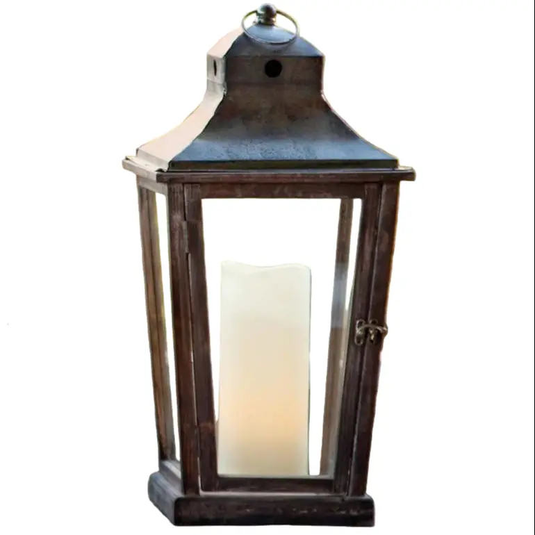 Park Hill Pleasant Valley Wood Lantern - 22.5" 1