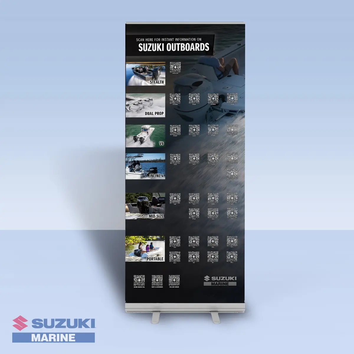 Suzuki Outboards Qr Codes 2024 - Bannerstand 1