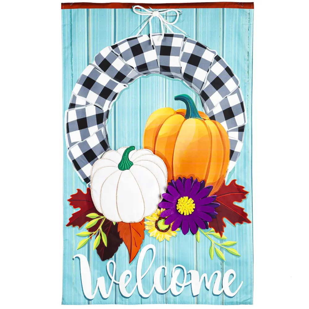 Evergreen "Welcome" Themed House Flags - 28" X 44" 16