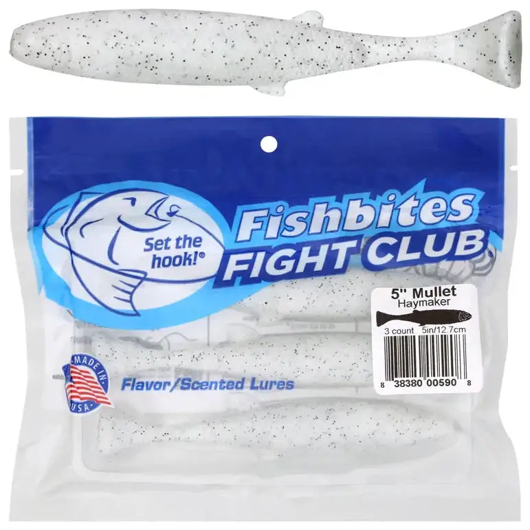 Fishbites Fight Club Mullet Scented/Flavored 5" Lures - 3 Pc. 1