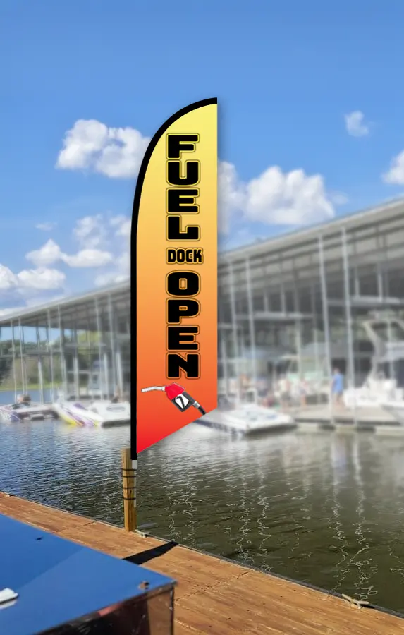 Fuel Dock Open - 10' Feather Flag 1