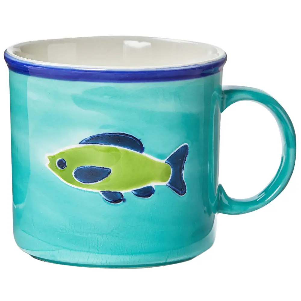 Tag "Make A Splash" Glazed Stoneware Fish Mug - 16 Oz. 1