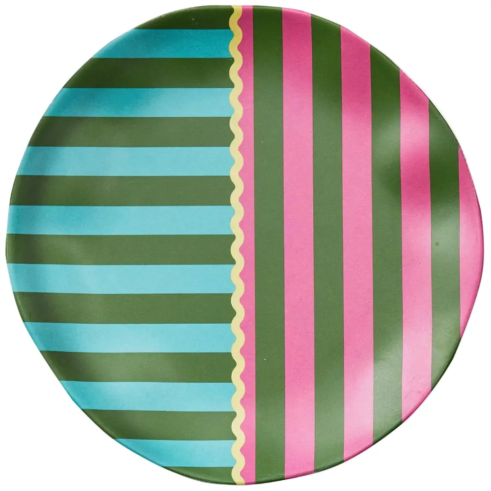 Tag Cabana Stripe Melamine Appetizer Plate - 8.5" 1