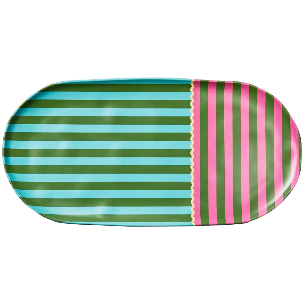 Tag Cabana Stripe Melamine Serving Platter - 9.5" X 19" 1
