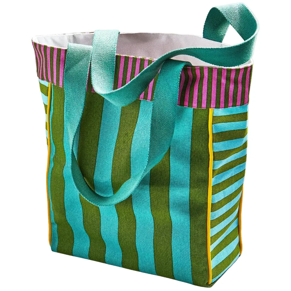 Tag Cabana Stripe Cotton Tote Bag - 15.5" X 17.5" 1