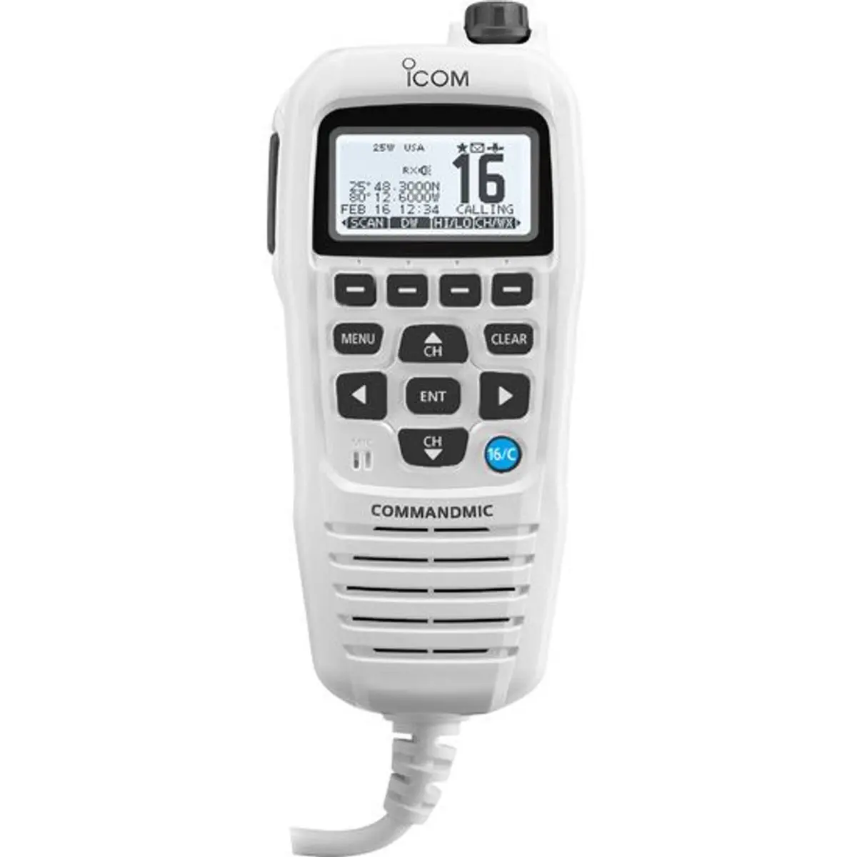 Icom Hm-195B Commandmiciv Remote Microphone- White 1