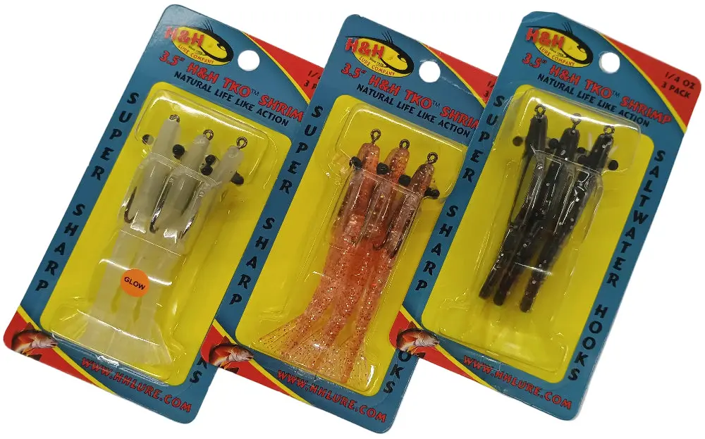 H&H Tko Shrimp 3.5" Pre-Rigged Soft Lures - 3 Pc. 1