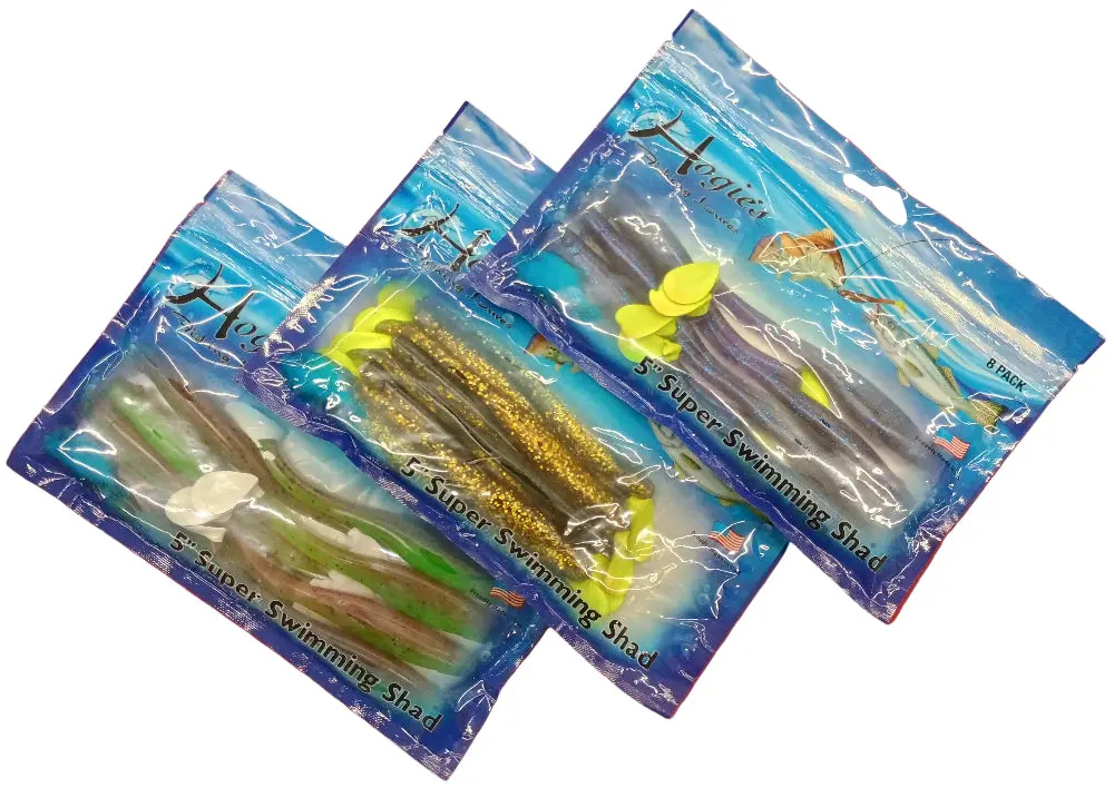 Hogie 5" Super Swimming Shad Soft Lures - 8 Pc. 1