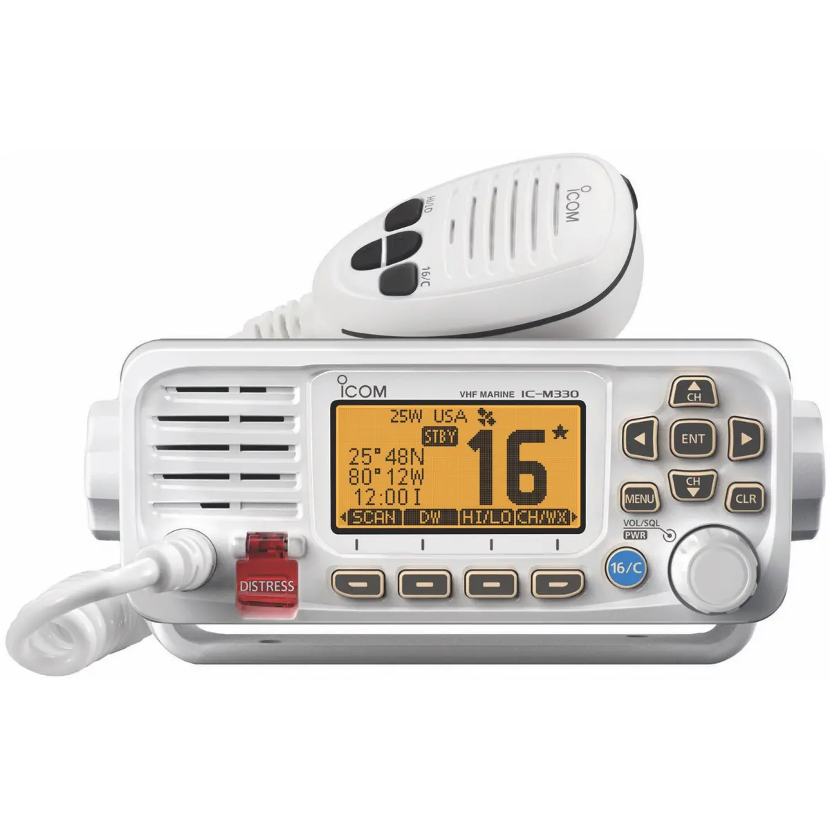 Icom Ic-M330 Vhf Marine Radio With Gps - White 1