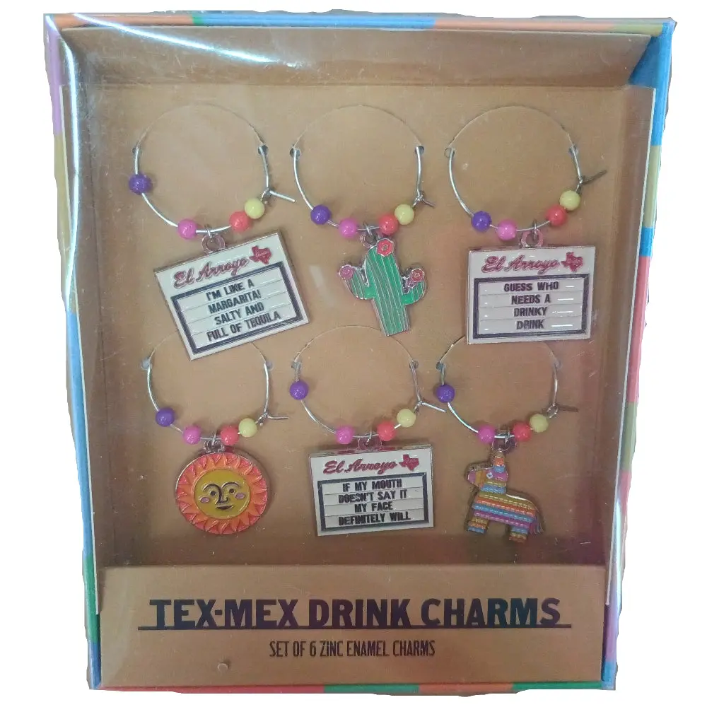 El Arroyo Enameled Tex-Mex Drink Charms - 6 Pc. 1