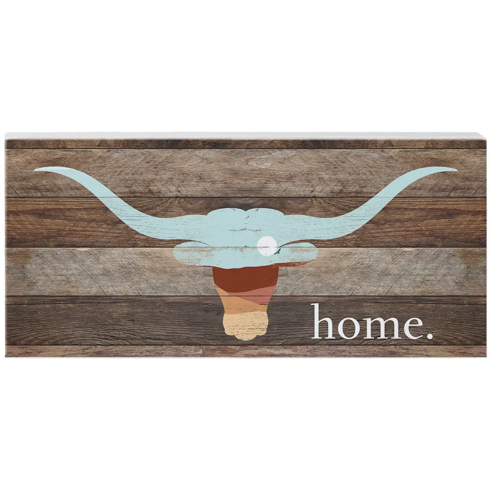 Sincere Surroundings Longhorn "Home" Wooden Sign - 5.5" X 12" 1