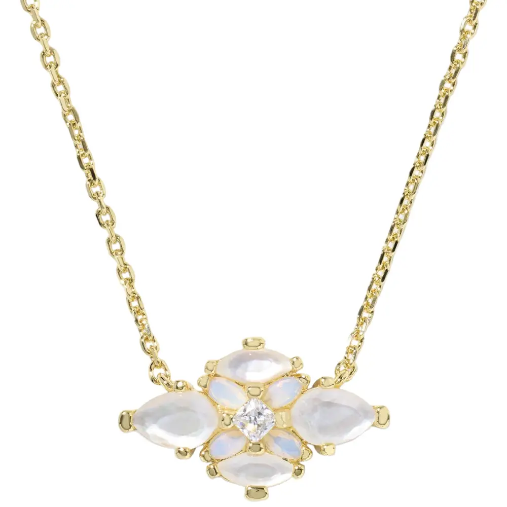 Kendra Scott Abbie Gold Crystal Short Pendant Necklace 1