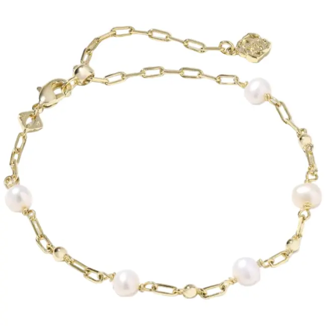 Kendra Scott Ashton Gold Chain & Pearl Bracelet 1