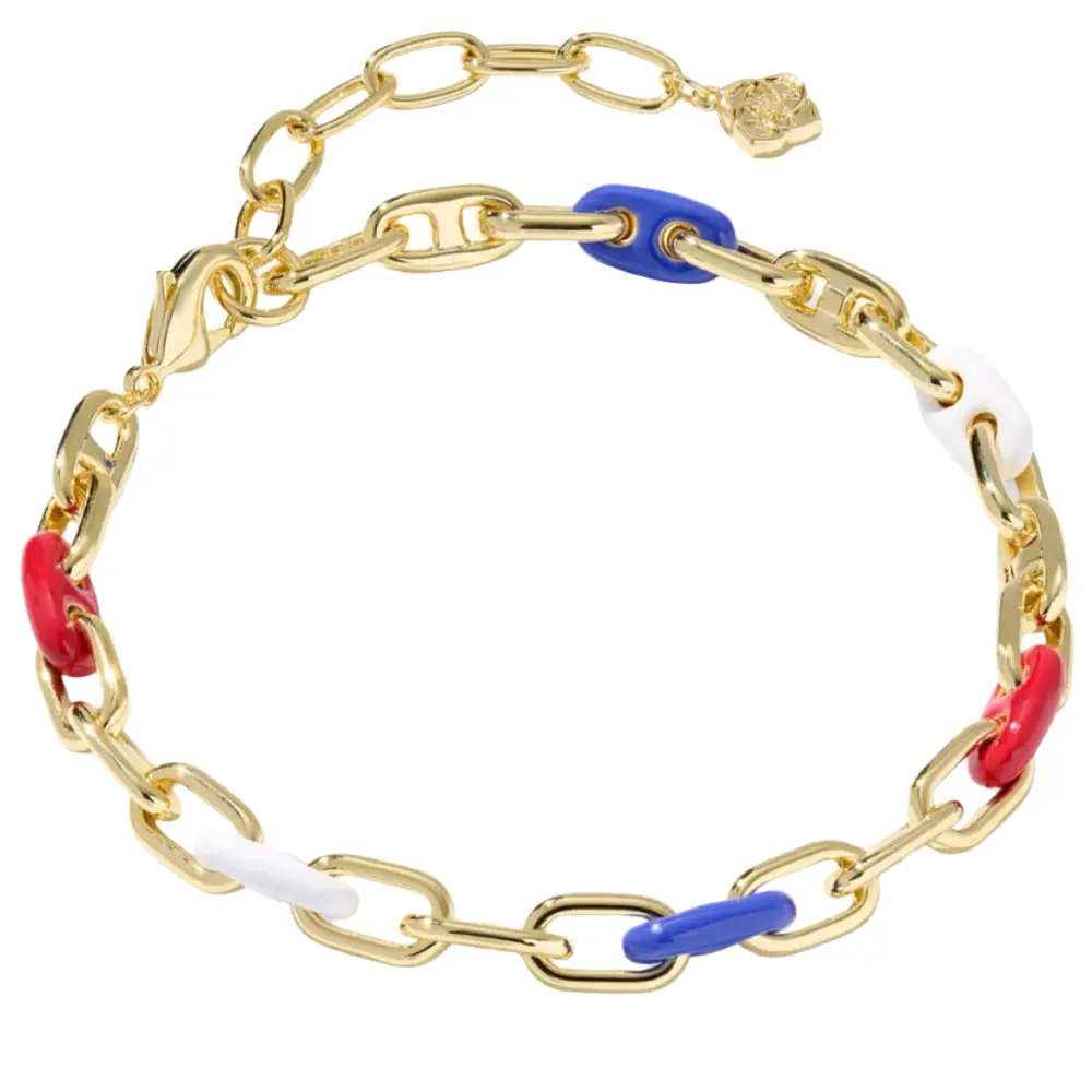Kendra Scott Bailey Red/White/Blue Chain Bracelet 1