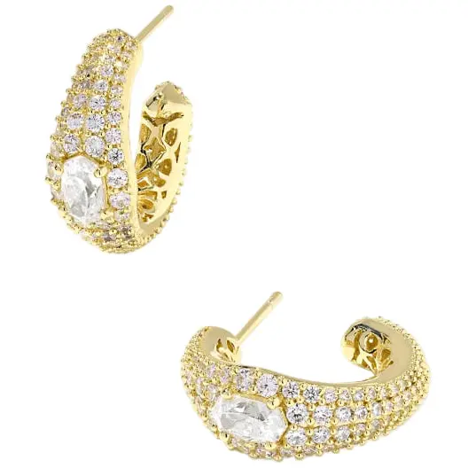 Kendra Scott Bella Gold Hoop & Crystal Earrings 1