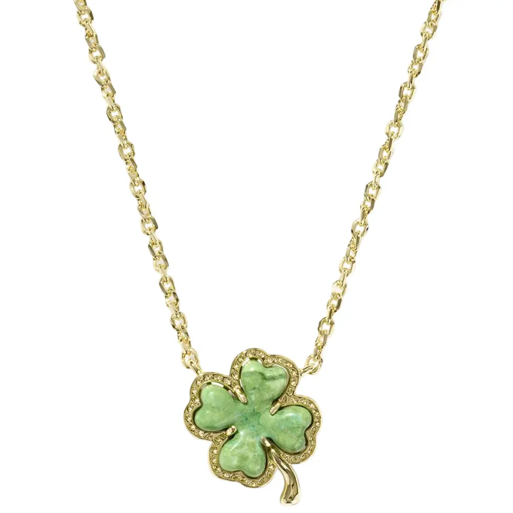 Kendra Scott Emerald Green Shamrock Pendant Necklace 1