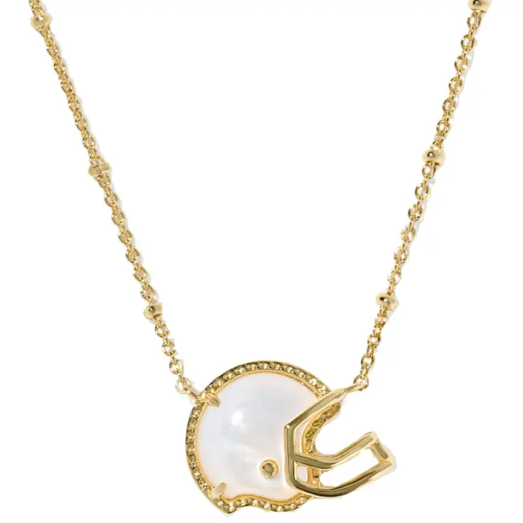 Kendra Scott Gold Ivory Football Helmet Necklace 1