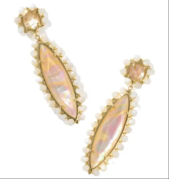 Kendra Scott Genevieve Gold Beaded Statement Earrings 1