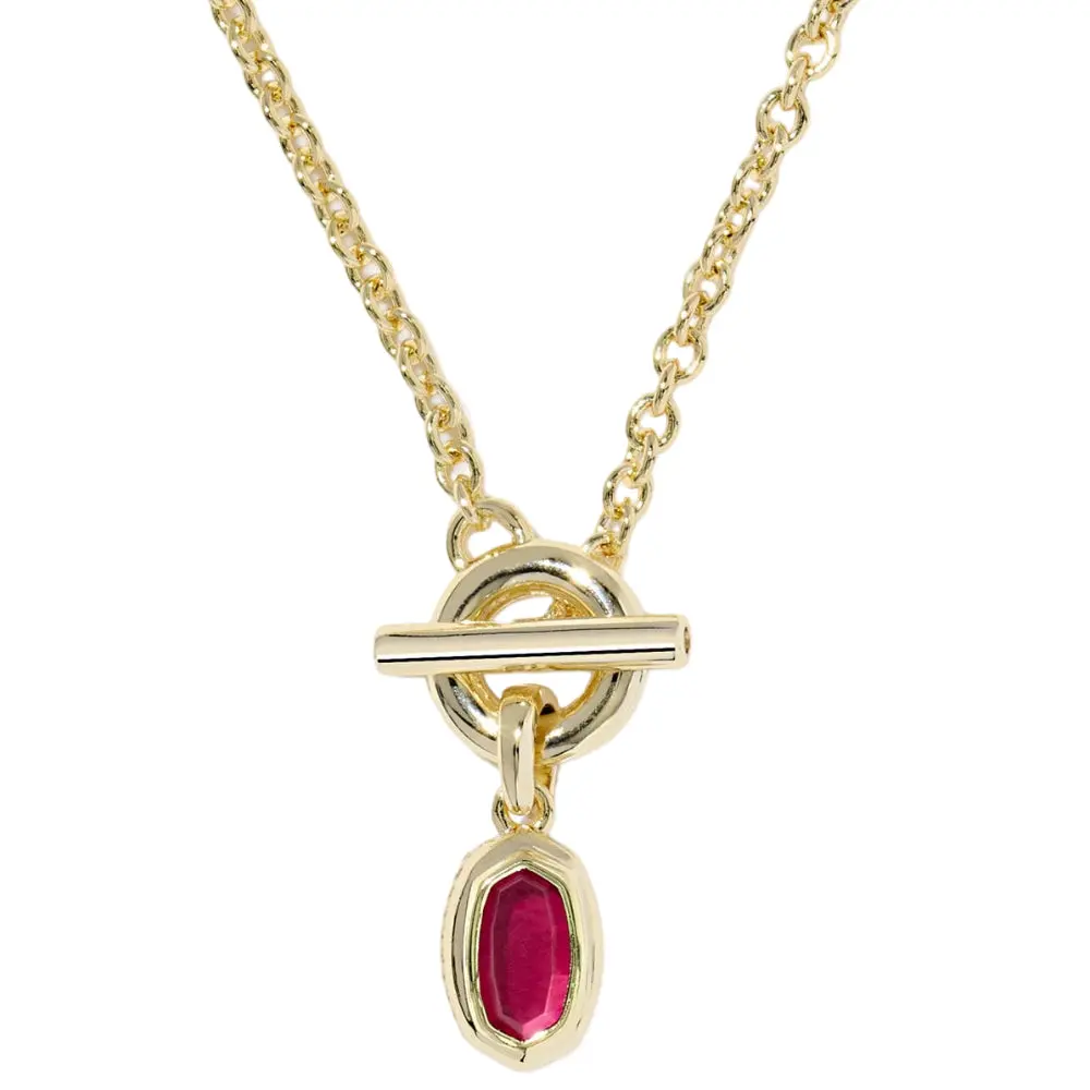 Kendra Scott Mini Elisa Gold Pendant Toggle Necklace 1