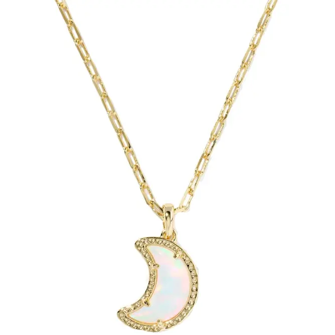 Kendra Scott Gold Opalescent Moon Pendant Necklace 1