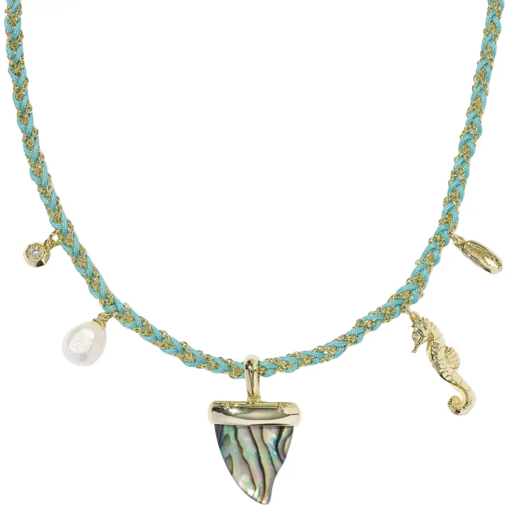 Kendra Scott Oleana Gold Shark & Seahorse Charm Necklace 1