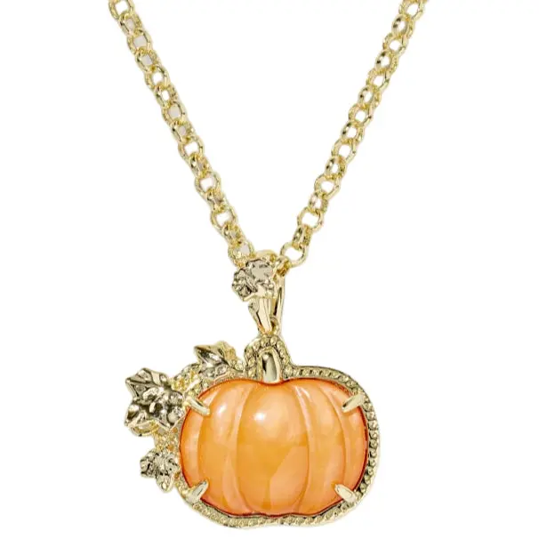 Kendra Scott Gold Pumpkin Pendant Necklace 1