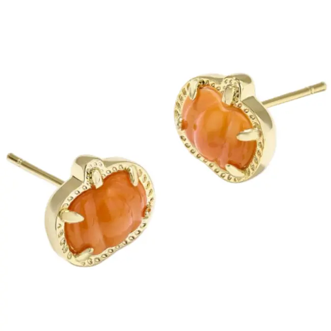 Kendra Scott Gold Pumpkin Stud Earrings 1