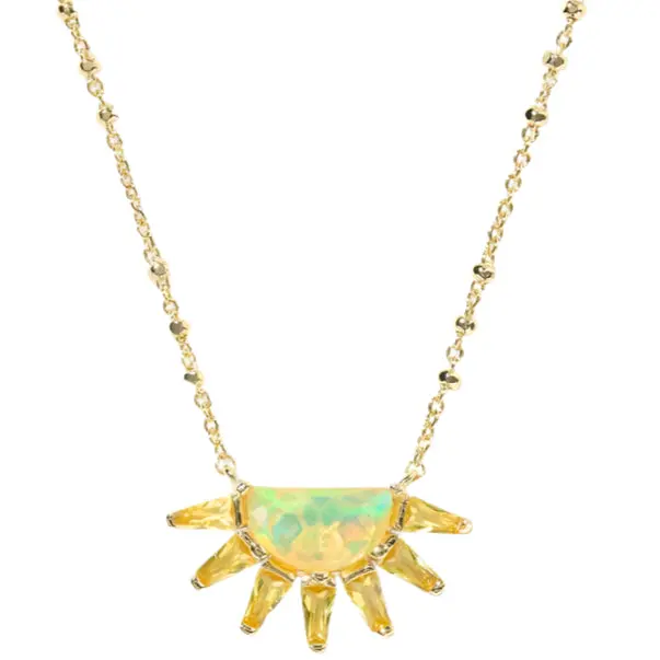 Kendra Scott Samantha Gold Sun Pendant Necklace 1