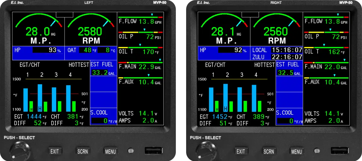 Mvp-50P Twin Glass Panel Engine Monitor 1