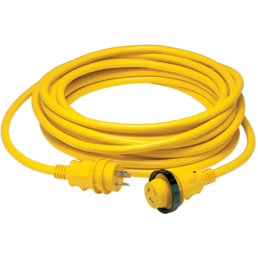 Marinco Power Cordset  W/Led-50' 30A Yellow 1