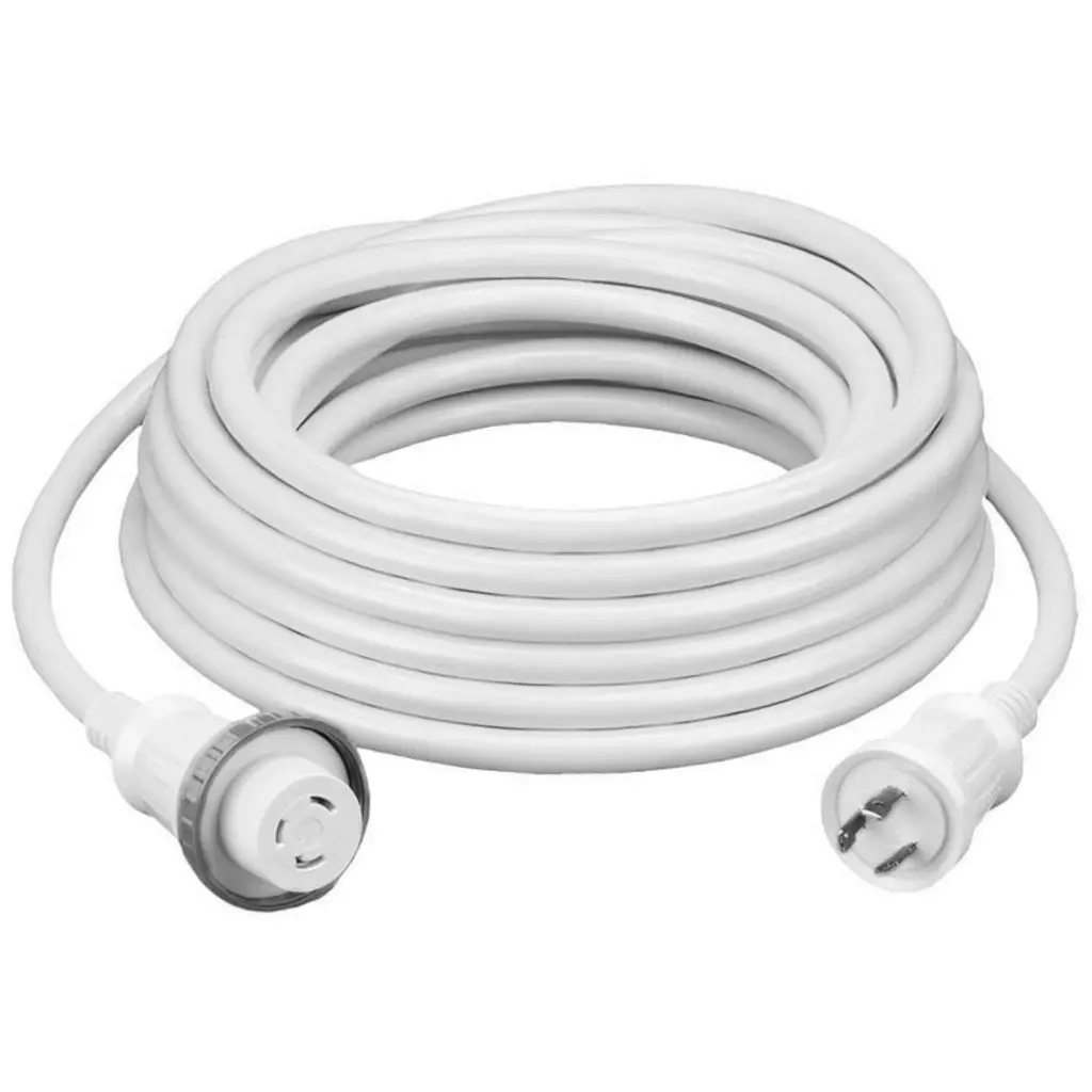 Marinco Power Cordset With Led- 50' - 30A White 1