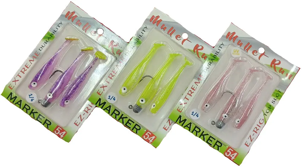 Marker 54 Mullet Run Soft Lure + Hook Rig - 3 Pc. 1