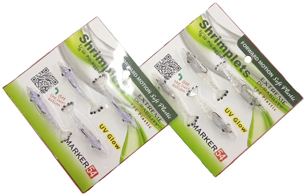Marker 54 Shrimplets Soft Lure + Hook Rig - 4 Pc. 1