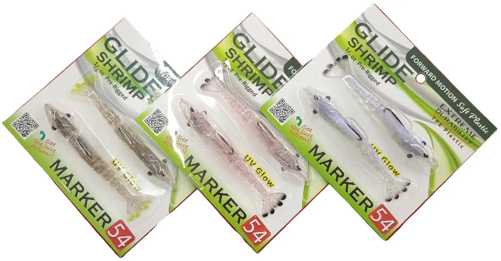 Marker 54 Glide Shrimp Soft Lure + Hook Rig - 2 Pc. 1
